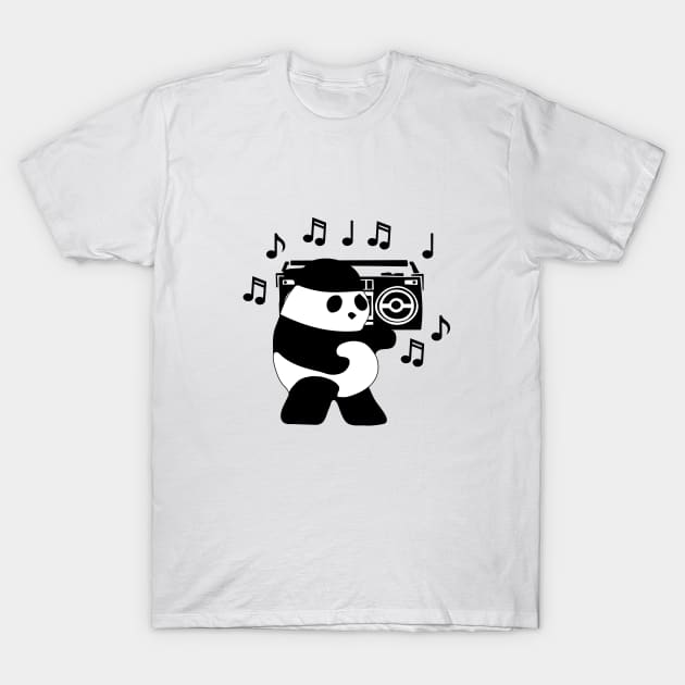 Boom Box Panda T-Shirt by bambamdesigns